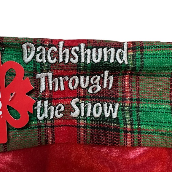 Dachshund 'Through the Snow" Christmas Holiday Stocking - Picture 3 of 6